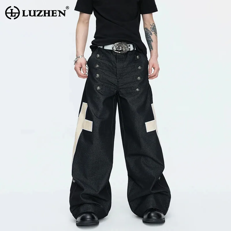 LUZHEN 2026 New Original Color Contrast Printed Buttoned Decorate Baggy Straight Jeans Men's Fashion Handsome Denim Pants JY6485
LUZHEN 2026 New Original Color Contrast Printed Buttoned Decorate Baggy Straight Jeans Men's Fashion Handsome Denim Pants JY6485