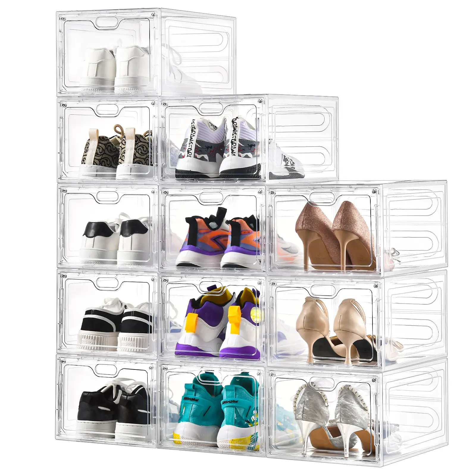 TAYTUU Stackable Plastic Shoe Boxes with Magnetic Doors - Expandable Room & Closet Organizer, Space-Saving Easy-Assemble Rectang
TAYTUU Stackable Plastic Shoe Boxes with Magnetic Doors - Expandable Room & Closet Organizer, Space-Saving Easy-Assemble Rectang