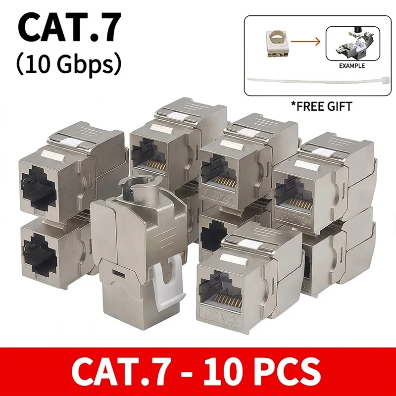 Безинструментальный сетевой модуль Cat7 RJ45 Keystone Jack, экранированный, без проколки, 10 Гбит/с, для кабеля LAN и настенной панели
Безинструментальный сетевой модуль Cat7 RJ45 Keystone Jack, экранированный, без проколки, 10 Гбит/с, для кабеля LAN и настенной панели