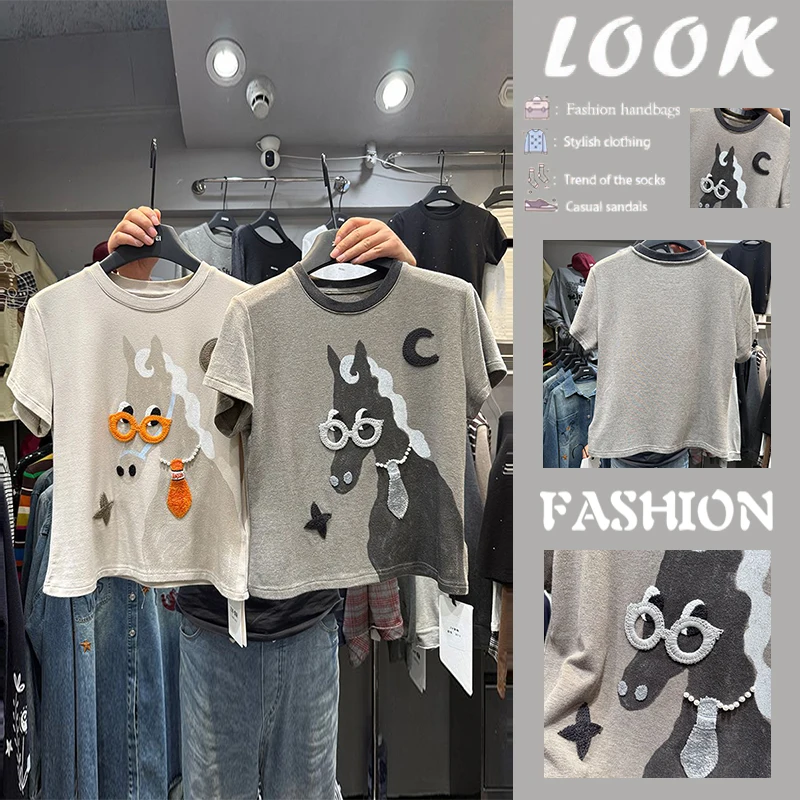 Fashionable Korean Style Short Sleeve T-Shirt Print Slim Fit Breathable Women's Top Casual Summer Clothing
Fashionable Korean Style Short Sleeve T-Shirt Print Slim Fit Breathable Women's Top Casual Summer Clothing