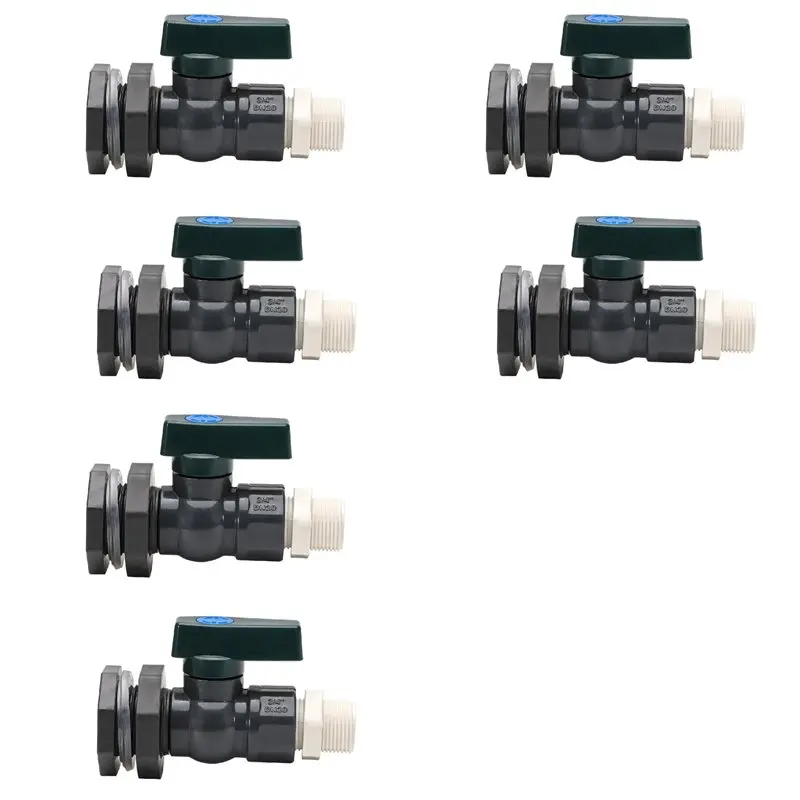 BHTS-6X PVC Faucet Kit 3/4 Inch Rain Barrel Valve With Bulkhead Connector Hose Adapter Anti-Crack Anti-Rust DN20
BHTS-6X PVC Faucet Kit 3/4 Inch Rain Barrel Valve With Bulkhead Connector Hose Adapter Anti-Crack Anti-Rust DN20