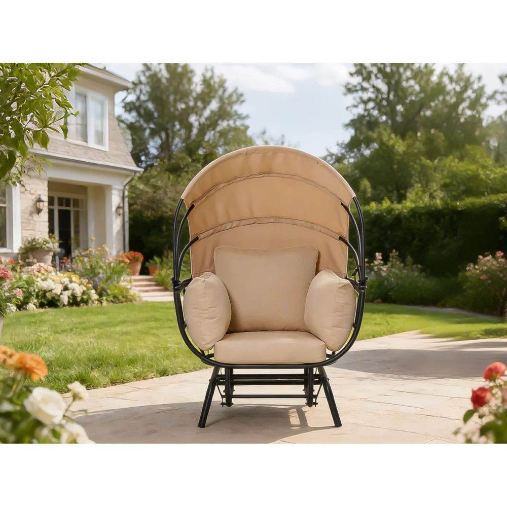 Sunnydaze Modern Luxury Egg Chair - Powder-Coated Steel Frame with Polyester Cushion and Retractable Canopy -Taupe
Sunnydaze Modern Luxury Egg Chair - Powder-Coated Steel Frame with Polyester Cushion and Retractable Canopy -Taupe