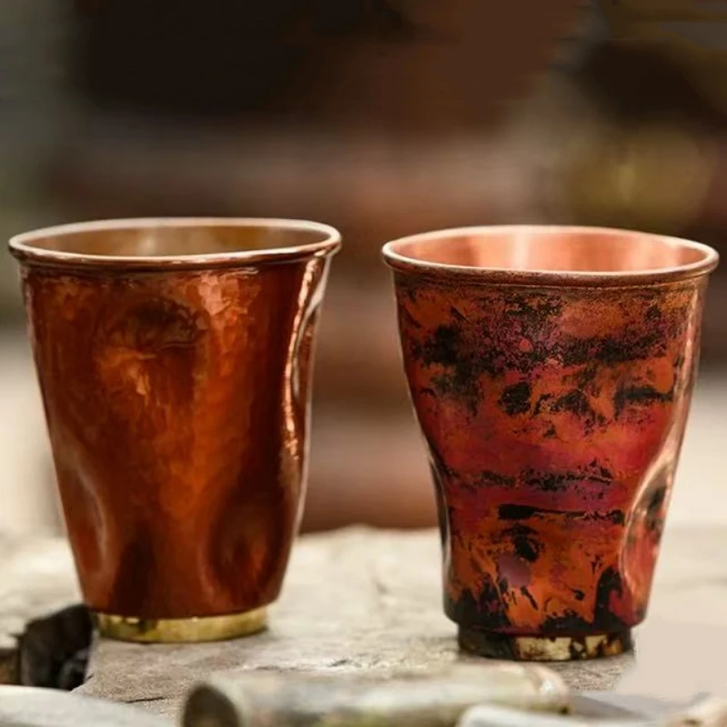Vintage Pure Copper American Coffee Mug,Irregular Shape Texture Drinking Tea Beer Beverage Mug,Straight-Sided Tea Cup Tableware 
Vintage Pure Copper American Coffee Mug,Irregular Shape Texture Drinking Tea Beer Beverage Mug,Straight-Sided Tea Cup Tableware