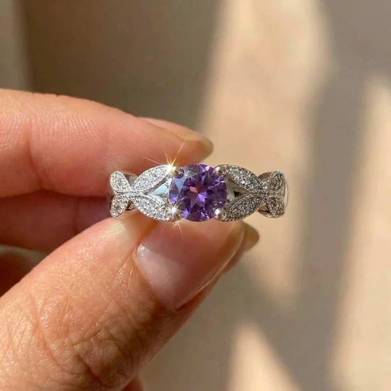925 Sterling Silver Light Luxury Style Amethyst Zirconia Women's Ring in Europe and America Simple Fashion Gem Temperament Ring
925 Sterling Silver Light Luxury Style Amethyst Zirconia Women's Ring in Europe and America Simple Fashion Gem Temperament Ring