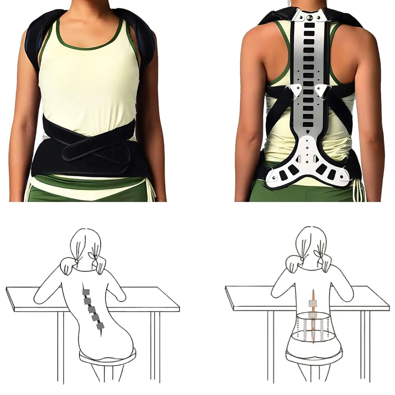 Adjustable Back Brace Posture Corrector Women Men Back Straightener Trainer for Scoliosis & Hunchback Correction Spine Support
Adjustable Back Brace Posture Corrector Women Men Back Straightener Trainer for Scoliosis & Hunchback Correction Spine Support