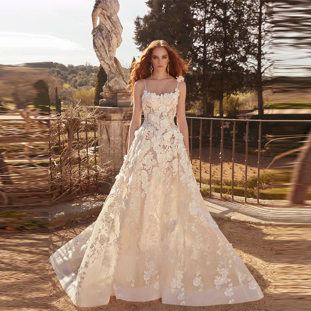 Customized Romantic 3D Flowers Appliques Ball Gown Wedding Dress A line Boat Neck Wedding Dress Train Bridal Gowns 2025
Customized Romantic 3D Flowers Appliques Ball Gown Wedding Dress A line Boat Neck Wedding Dress Train Bridal Gowns 2025