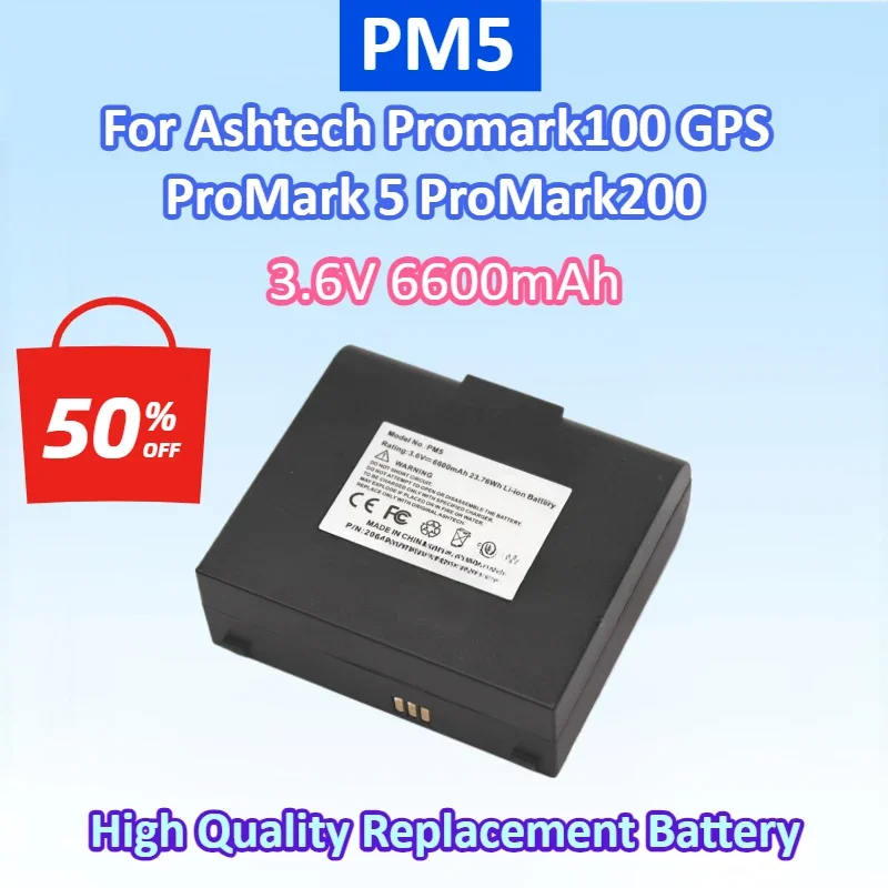 New PM5 3.6V 6600mAh Battery for Ashtech Promark100 GPS ProMark 5 PROMARK 200 Rechargeable Batteries
New PM5 3.6V 6600mAh Battery for Ashtech Promark100 GPS ProMark 5 PROMARK 200 Rechargeable Batteries