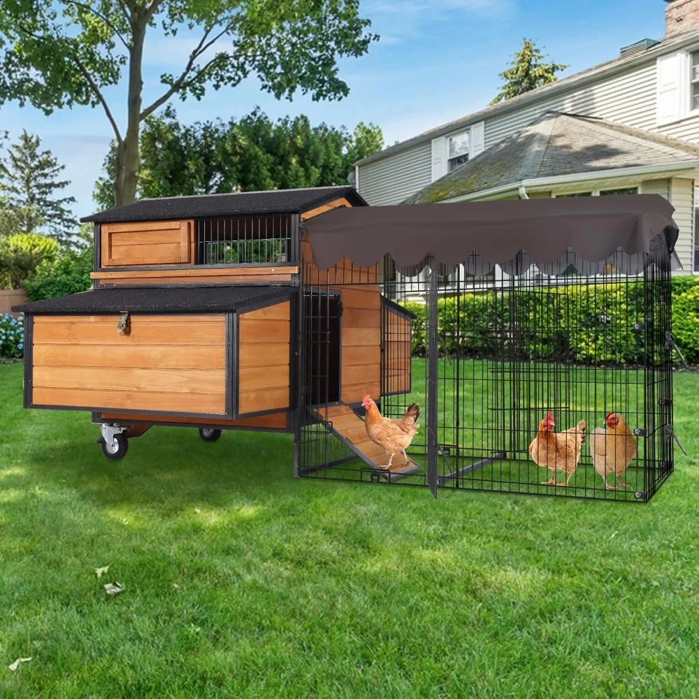 Mobile Chicken Coop with All-Around Metal Frame, 76.7 L Hen House with Super Large Wheels, 6 Nesting Boxes
Mobile Chicken Coop with All-Around Metal Frame, 76.7 L Hen House with Super Large Wheels, 6 Nesting Boxes