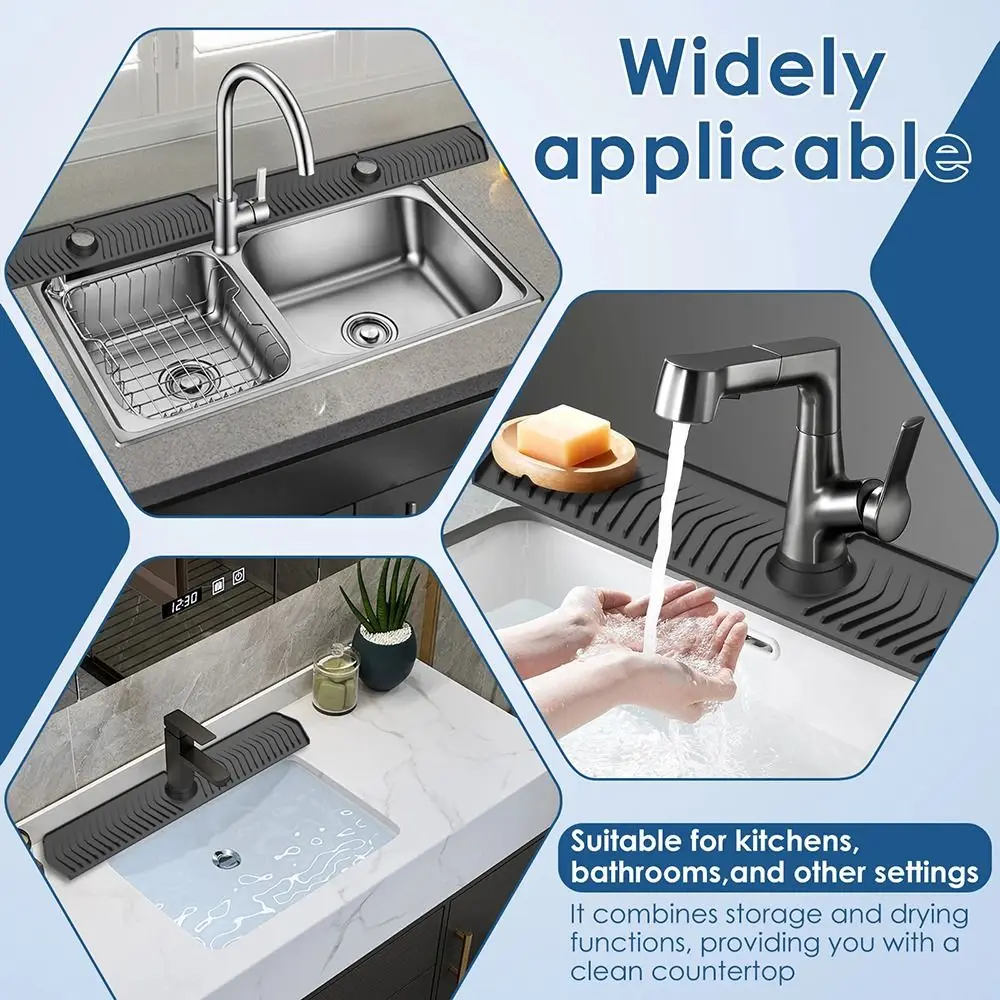 Quick Dry Silicone Splash Guard Fast Drainage Reusable Countertop Protector Easy To Install Absorbent Drain Rack Kitchen Sink
Quick Dry Silicone Splash Guard Fast Drainage Reusable Countertop Protector Easy To Install Absorbent Drain Rack Kitchen Sink