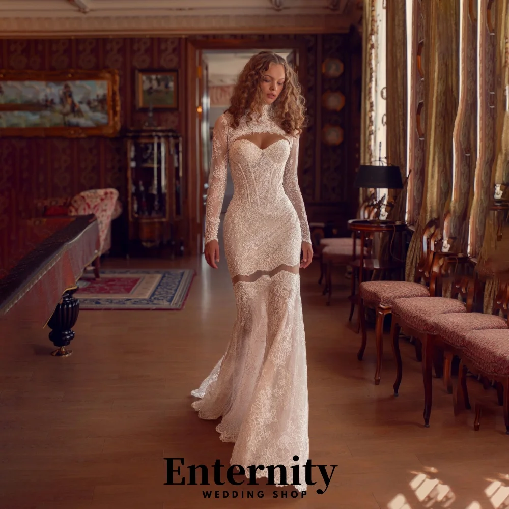 Customized Zipper Wedding Dresses Elegant Mermaid Long Sleeve For Women Charming Lace Applique Bridal Gowns Vestidos De Novia
Customized Zipper Wedding Dresses Elegant Mermaid Long Sleeve For Women Charming Lace Applique Bridal Gowns Vestidos De Novia