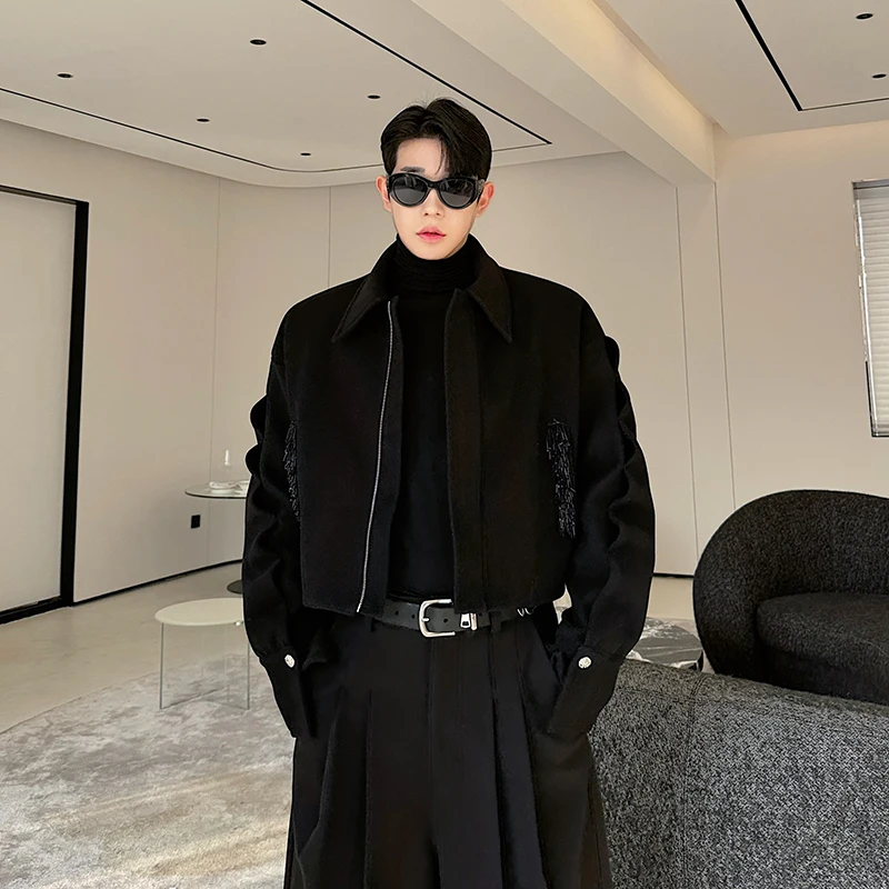 SYUHGFA New 2025 Spring Men's Beaded Pocket Short Jackets Turn Down Collar Zipper Solid Color Loose Menswear Male Coats
SYUHGFA New 2025 Spring Men's Beaded Pocket Short Jackets Turn Down Collar Zipper Solid Color Loose Menswear Male Coats