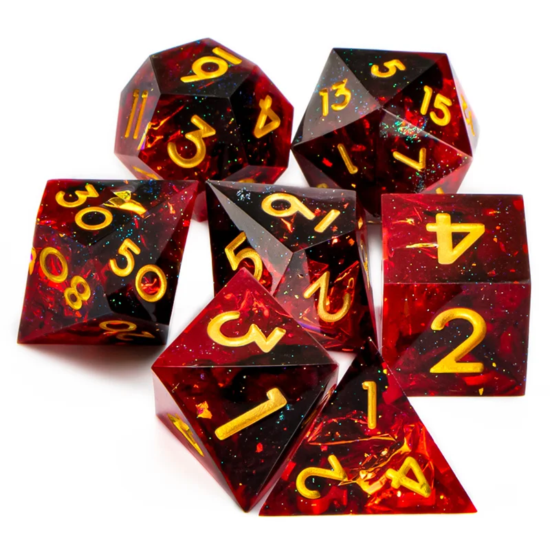 DnD Red Handmade Sharp Edge Resin Dice Set for TRPG, Polyhedral Dice Set for dungeons and dragon, D+D Dice, Board Games Dice
DnD Red Handmade Sharp Edge Resin Dice Set for TRPG, Polyhedral Dice Set for dungeons and dragon, D+D Dice, Board Games Dice