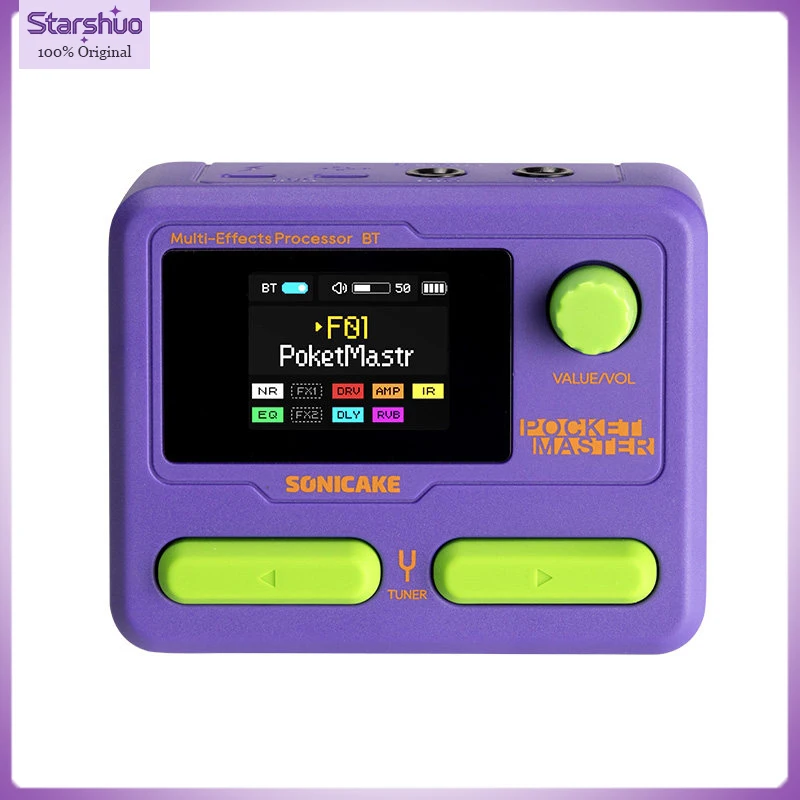 Педаль мультиэффектов Sonicake Pocket Master для электрогитары с беспроводным Bluetooth-подключением, компактная и портативная
Педаль мультиэффектов Sonicake Pocket Master для электрогитары с беспроводным Bluetooth-подключением, компактная и портативная