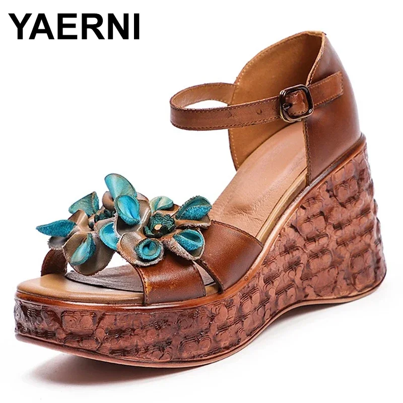 Сандалии женские из натуральной кожи, босоножки на платформе, ремешок с пряжкой, повседневная Летняя обувь на танкетке, высокий каблук
Сандалии женские из натуральной кожи, босоножки на платформе, ремешок с пряжкой, повседневная Летняя обувь на танкетке, высокий каблук