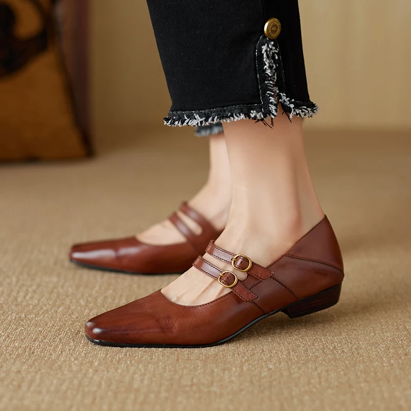 Mary Janes 2026 Women Retro Baisc Footwear Sqauare Toe Cowhide Spring Autumn Vintage Flats High Quality Handmade Ladies Shoes
Mary Janes 2026 Women Retro Baisc Footwear Sqauare Toe Cowhide Spring Autumn Vintage Flats High Quality Handmade Ladies Shoes