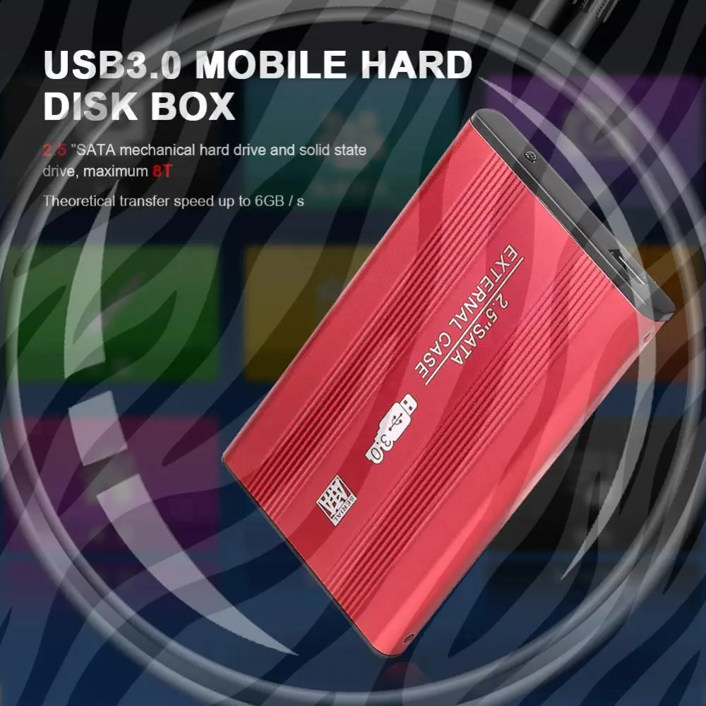 HDD Case with USB Cable Pouch New Aluminum 2.5 inch HDD SSD Box USB SATA3.0 Hard Drive Disk Mobile Enclosure Case
HDD Case with USB Cable Pouch New Aluminum 2.5 inch HDD SSD Box USB SATA3.0 Hard Drive Disk Mobile Enclosure Case