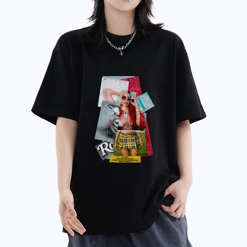 Singer Karol G music Fashion Printed T shirts Men Women Oversized short sleeve T-shirt Summer Unisex black 100% Cotton clothing
Singer Karol G music Fashion Printed T shirts Men Women Oversized short sleeve T-shirt Summer Unisex black 100% Cotton clothing