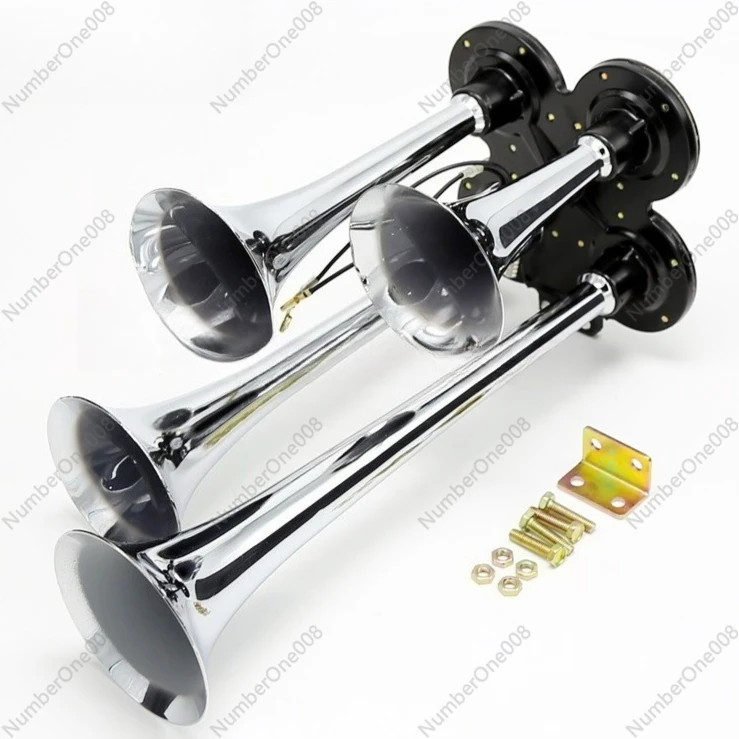 Электрический воздушный звуковой сигнал 12 В 24 В, 4 трубы, громкий звук, черный хром для грузовика, автобуса, фургона, сверхмощного автомобиля, Стайлинг
Электрический воздушный звуковой сигнал 12 В 24 В, 4 трубы, громкий звук, черный хром для грузовика, автобуса, фургона, сверхмощного автомобиля, Стайлинг