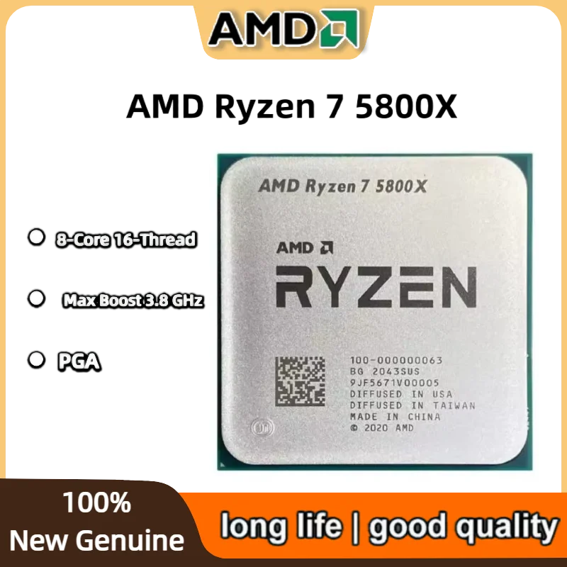 AMD Ryzen 7 5800X Desktop Processor 3.8 GHz 8-Cores 16-Threads AM4 Socket CPU Up to 4.7 GHz 3200 MT/s DDR4 7nm L3= 32 M
AMD Ryzen 7 5800X Desktop Processor 3.8 GHz 8-Cores 16-Threads AM4 Socket CPU Up to 4.7 GHz 3200 MT/s DDR4 7nm L3= 32 M