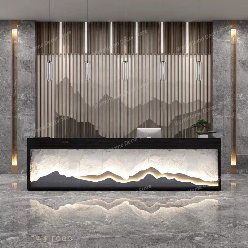 Aesthetic Design Reception Desks Led Lights Black Executive Reception Desks Industrial Salon Comptoire Accueil Trendy Furniture
Aesthetic Design Reception Desks Led Lights Black Executive Reception Desks Industrial Salon Comptoire Accueil Trendy Furniture