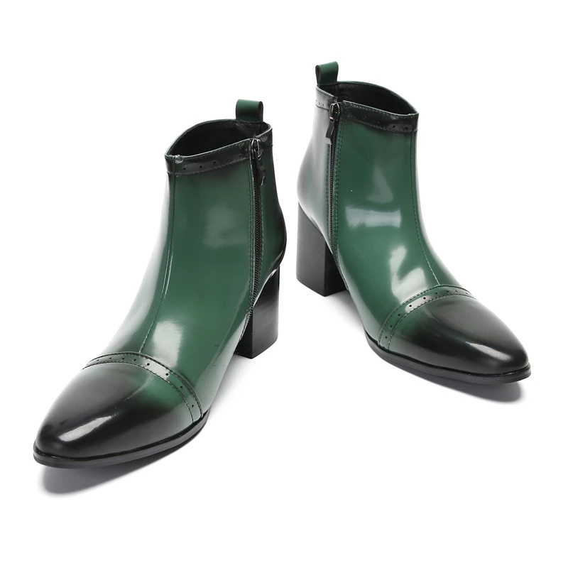 Зеленые, черные ковбойские туфли с острым носком для мужчин, Zapatos Para Hombres, осенне-зимние мужские кожаные ботильоны на высоком каблуке
Зеленые, черные ковбойские туфли с острым носком для мужчин, Zapatos Para Hombres, осенне-зимние мужские кожаные ботильоны на высоком каблуке