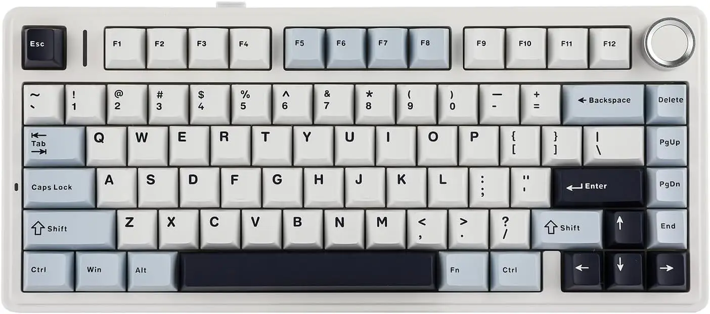 75% Wireless Mechanical Keyboard, Hot Swappable Gasket Gaming Keyboard with Knob, RGB Backlit, BT/2.4GHz/USB-C, 4000mAh Battery
75% Wireless Mechanical Keyboard, Hot Swappable Gasket Gaming Keyboard with Knob, RGB Backlit, BT/2.4GHz/USB-C, 4000mAh Battery