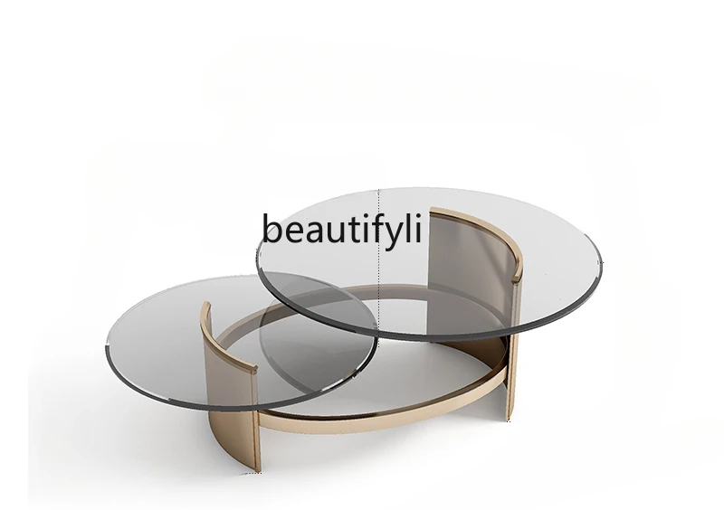 Modern light luxury coffee table small apartment round tea table tempered glass Nordic creative designer living room furniture
Modern light luxury coffee table small apartment round tea table tempered glass Nordic creative designer living room furniture
