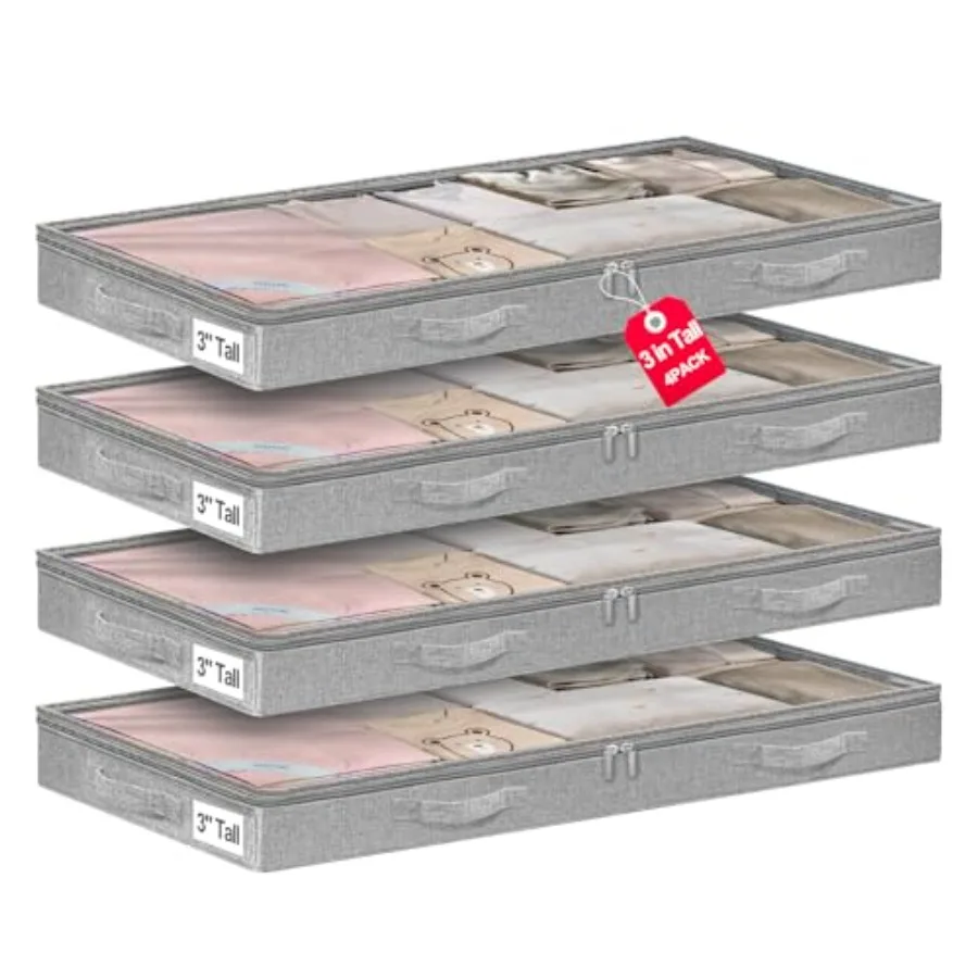 Low Profile Under Bed Storage Containers No-Structure, Soft Foldable Zippered Underbed Cloth Blanket Storage bs — Fits Under Cr
Low Profile Under Bed Storage Containers No-Structure, Soft Foldable Zippered Underbed Cloth Blanket Storage bs — Fits Under Cr