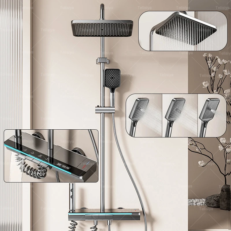 Душевая система для ванной комнаты, душевой набор с горячей и холодной водой под давлением, многофункциональный дисплей температуры, клавиша фортепиано и эффект освещения
Душевая система для ванной комнаты, душевой набор с горячей и холодной водой под давлением, многофункциональный дисплей температуры, клавиша фортепиано и эффект освещения
