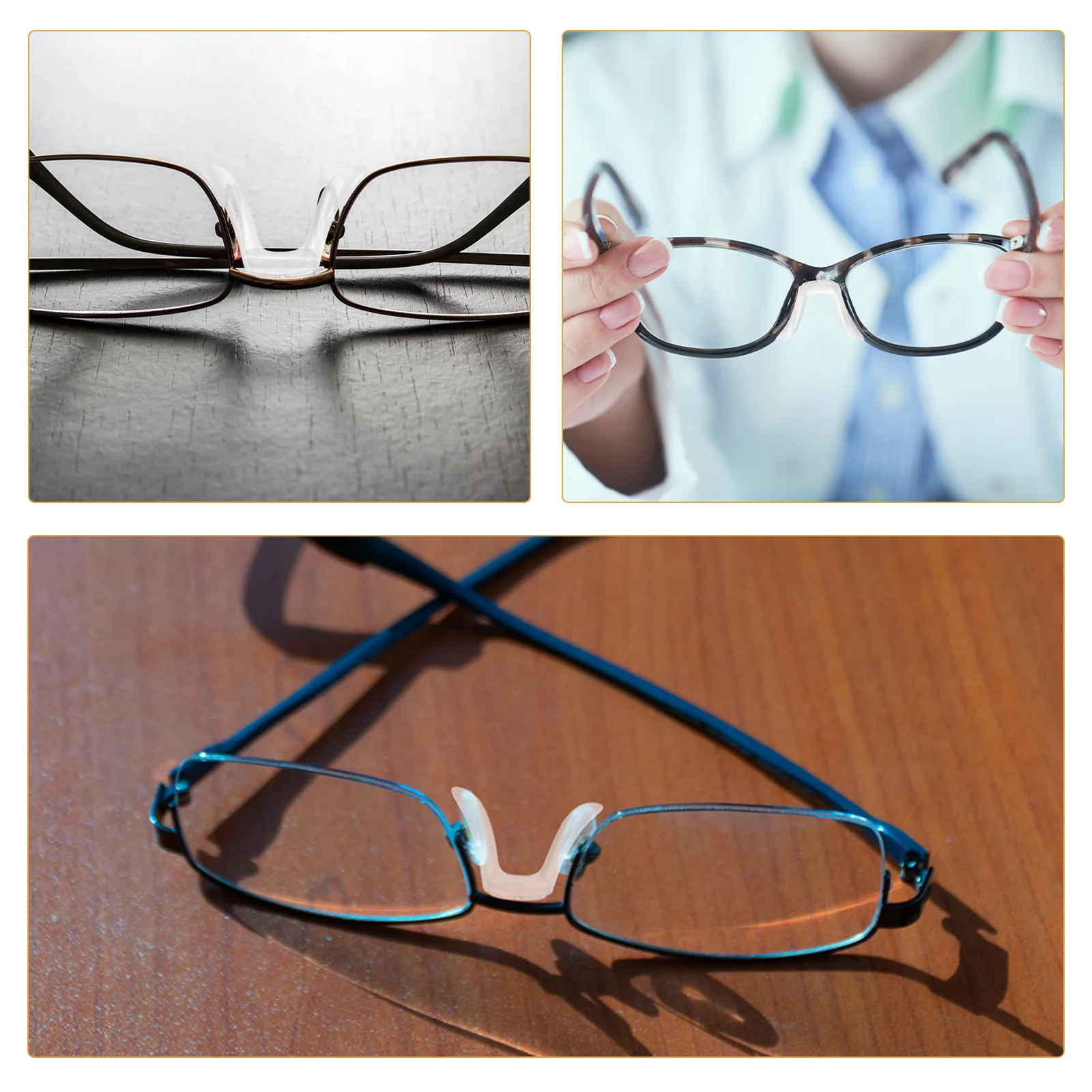 10Pcs Replacement Glasses Nose Pads U-Shape Silicone Saddle Bridge Cushions Anti-Drop Eyeglass Fit for Children Adult Spectacles
10Pcs Replacement Glasses Nose Pads U-Shape Silicone Saddle Bridge Cushions Anti-Drop Eyeglass Fit for Children Adult Spectacles