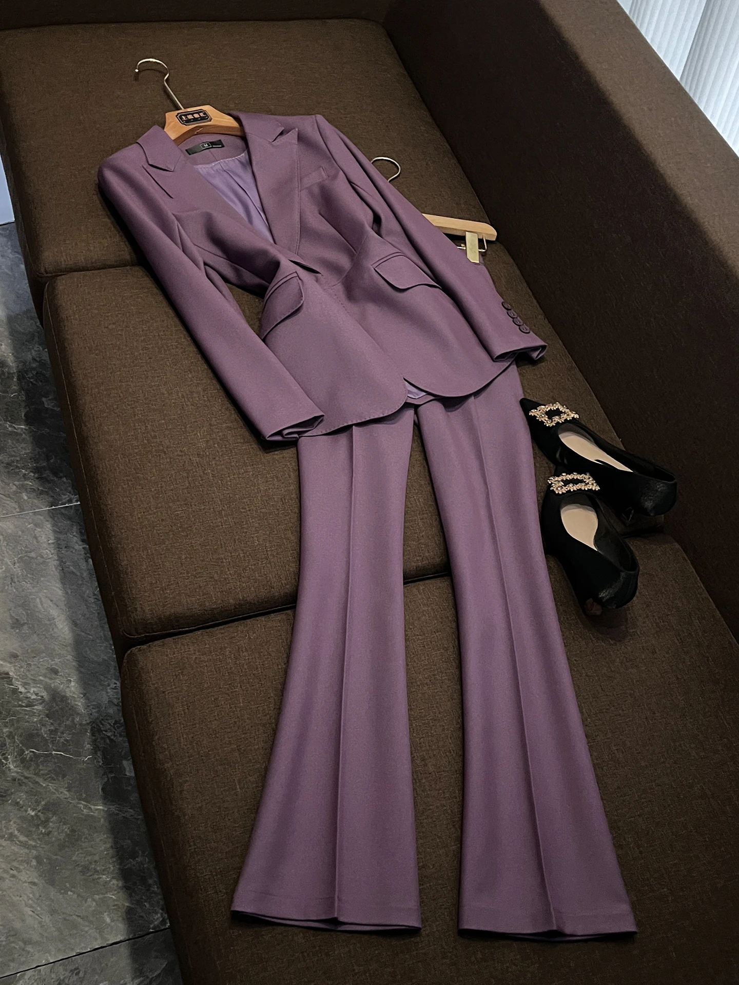 New Purple Women's Suit Set Profional Office Sle Two-Piece Suit Ele Godd Look Small Size Friendly Workwear
New Purple Women's Suit Set Profional Office Sle Two-Piece Suit Ele Godd Look Small Size Friendly Workwear