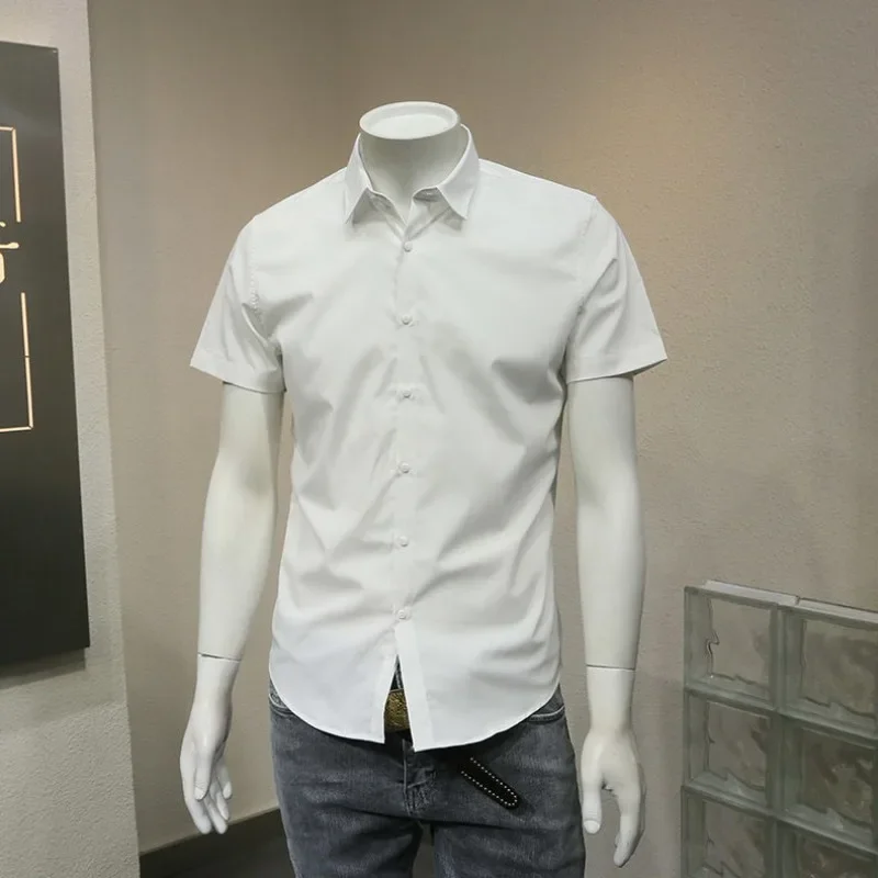 Black Men's Shirt White Business Plain Short Sleeve Male Shirts Button Up High Quality Luxury Original Sale Designer Silk Normal
Black Men's Shirt White Business Plain Short Sleeve Male Shirts Button Up High Quality Luxury Original Sale Designer Silk Normal