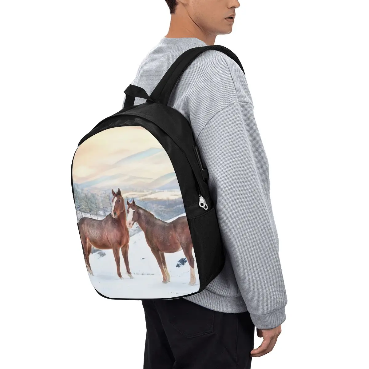 Horses With Snow And Sunset Hills Backpack Travel Notebook Bag Computer College Student School Bag Laptop Shoulder Bags
Horses With Snow And Sunset Hills Backpack Travel Notebook Bag Computer College Student School Bag Laptop Shoulder Bags