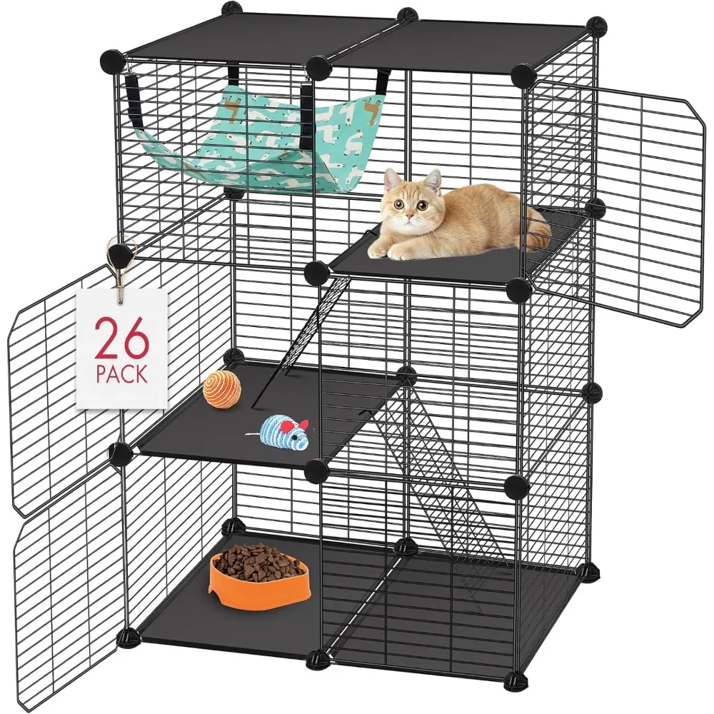 Three Tier DIY Cat Enclosure 24x16x36 Indoor Outdoor Playpen with Hammock Metal Kennel for One or Two Kittens
Three Tier DIY Cat Enclosure 24x16x36 Indoor Outdoor Playpen with Hammock Metal Kennel for One or Two Kittens