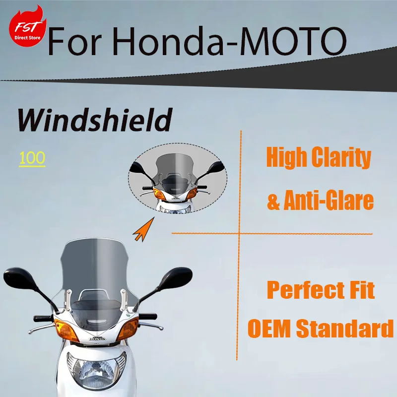 Scooter Upgrade Clear Windshield for Honda Joy 100, Premium Import Extra Tall Front Wind Screen Parts
Scooter Upgrade Clear Windshield for Honda Joy 100, Premium Import Extra Tall Front Wind Screen Parts