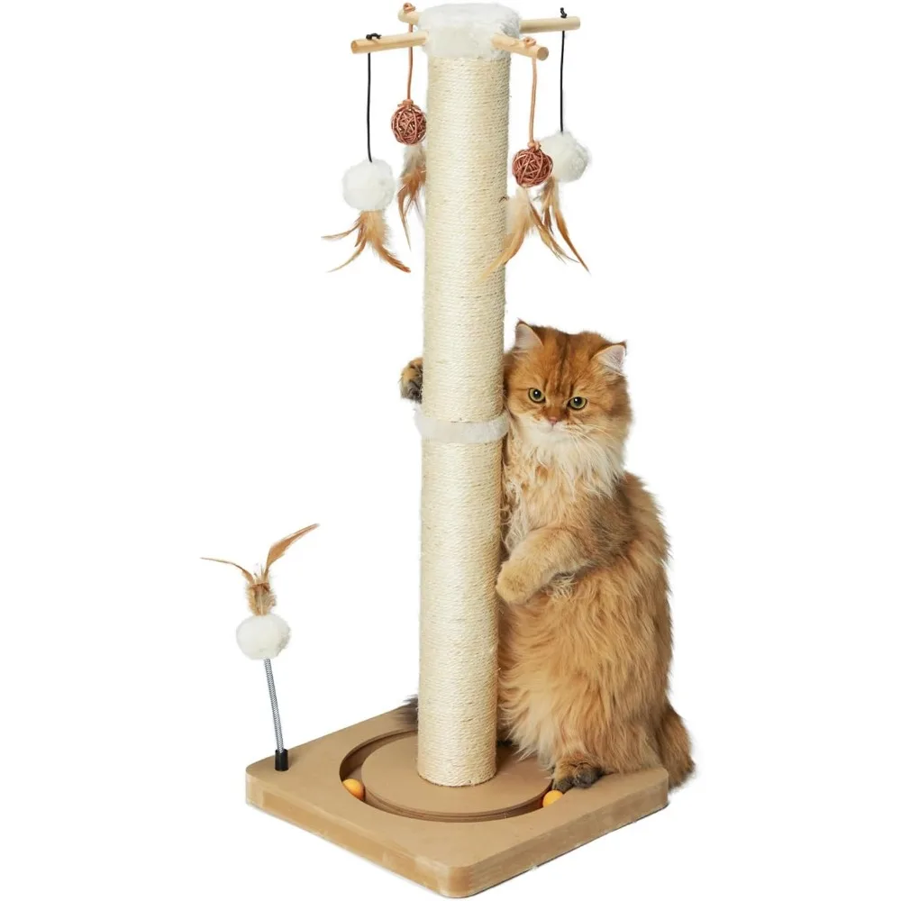 Cat Scratching Post 33 Inches Tall Large Sisal Scratch Posts with Track Ball Toys for Indoor Cats and Kittens
Cat Scratching Post 33 Inches Tall Large Sisal Scratch Posts with Track Ball Toys for Indoor Cats and Kittens
