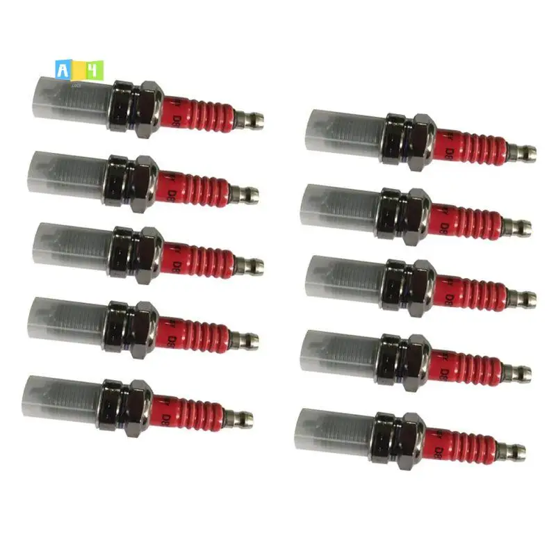 A04E-10Pcs D8TC Electrode Spark Plug, Racing Spark Plug With 3 Electrode For 125 Motorcycle 110 Pedal Car Accessories
A04E-10Pcs D8TC Electrode Spark Plug, Racing Spark Plug With 3 Electrode For 125 Motorcycle 110 Pedal Car Accessories