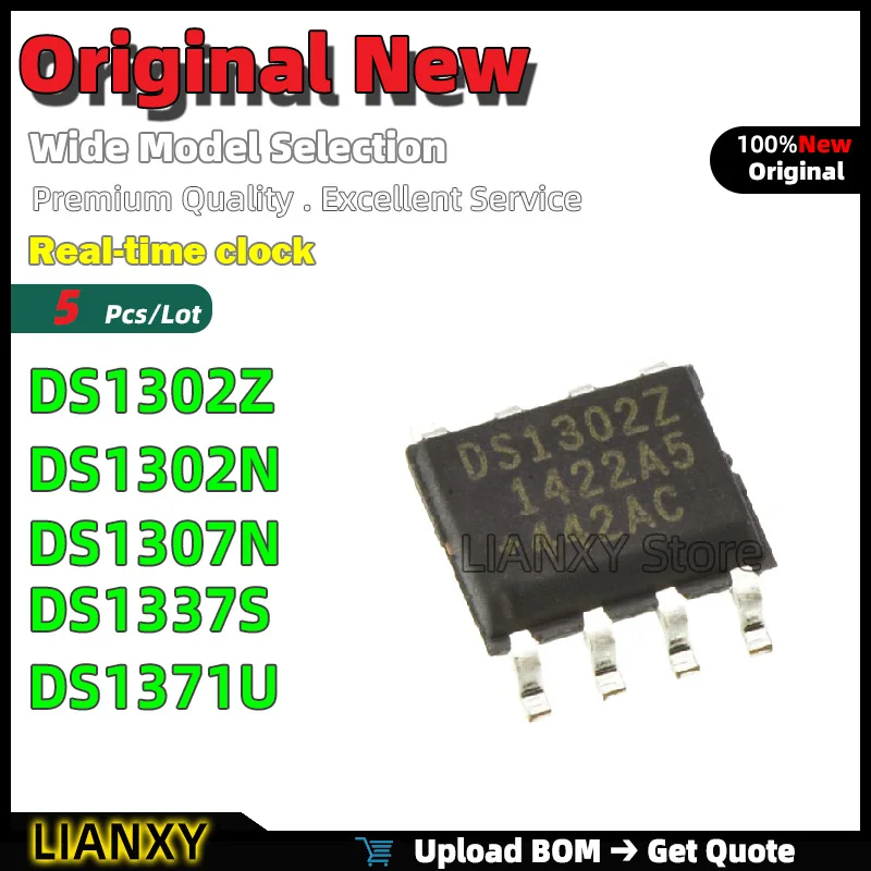 5pcs SOIC-8 DS1302Z DS1302N DS1307N DS1337S DS1371U Real-time clock New Original
5pcs SOIC-8 DS1302Z DS1302N DS1307N DS1337S DS1371U Real-time clock New Original