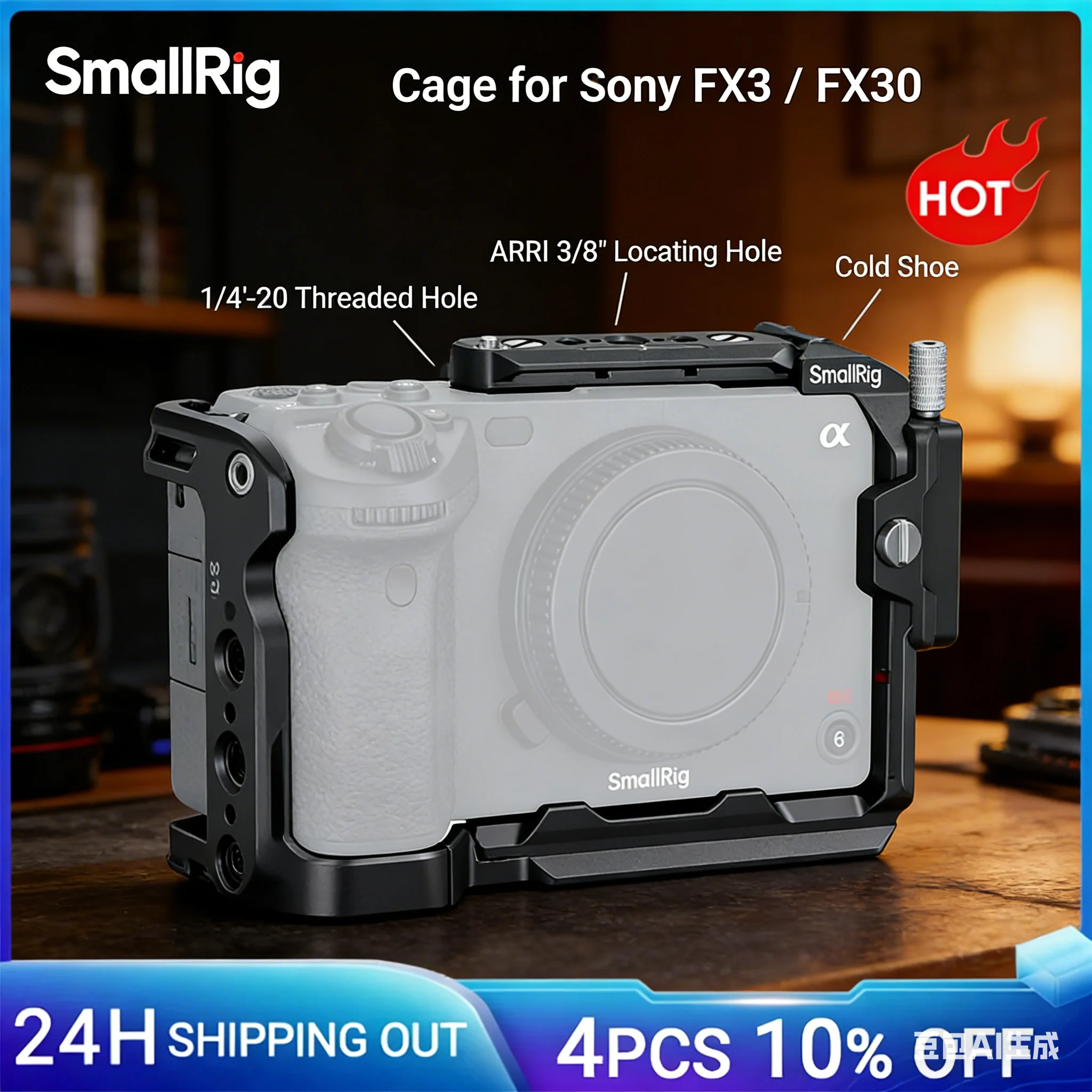 SmallRig Cage for Sony FX30 / FX3 Camera Cage Rig Kit With Cable Clamp Cold Shoe NATO Rail Accessories for Mic Light 4183
SmallRig Cage for Sony FX30 / FX3 Camera Cage Rig Kit With Cable Clamp Cold Shoe NATO Rail Accessories for Mic Light 4183