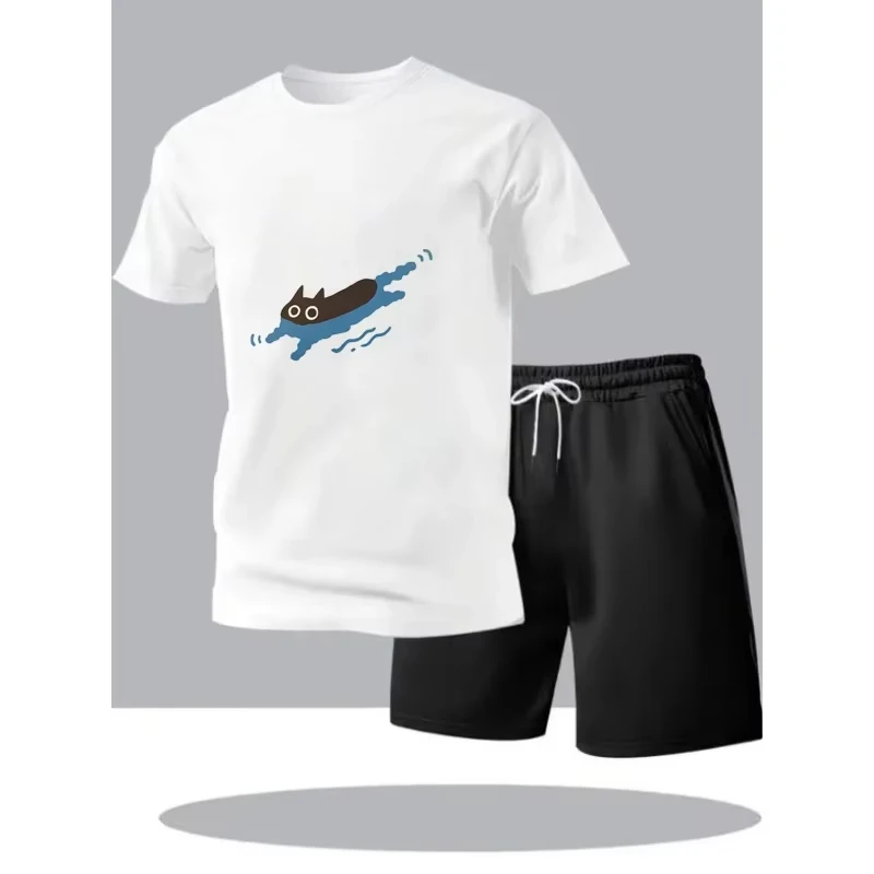 Cute Cat Print Men's T-Shirt and Shorts Set Funny Animal Graphic Casual Beach Tracksuit
Cute Cat Print Men's T-Shirt and Shorts Set Funny Animal Graphic Casual Beach Tracksuit