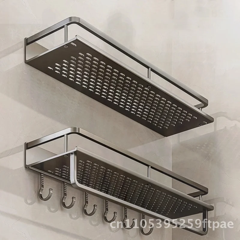 Wall-Mounted Punch-Free Toilet Shelf Aluminum Bathroom Storage Space Saver Single Layer with Hooks Luxury-Inspired Design
Wall-Mounted Punch-Free Toilet Shelf Aluminum Bathroom Storage Space Saver Single Layer with Hooks Luxury-Inspired Design