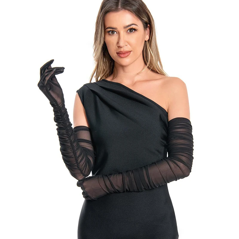 Sexy Transparent Pleated Gloves Mesh Sheer Bridal Wedding Dress Long Gloves Costume Party Dance Accessory
Sexy Transparent Pleated Gloves Mesh Sheer Bridal Wedding Dress Long Gloves Costume Party Dance Accessory