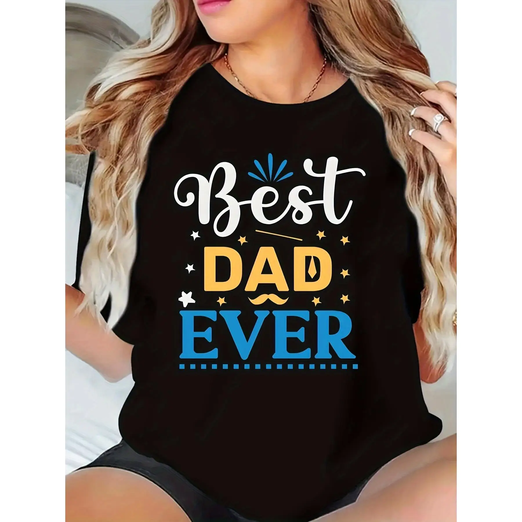 Women'sBest Dad Ever Graphic TShirt Summer Short Sleeve Casual Round Neck Tee with Geometric Print, Breathable MachineWashable F
Women'sBest Dad Ever Graphic TShirt Summer Short Sleeve Casual Round Neck Tee with Geometric Print, Breathable MachineWashable F