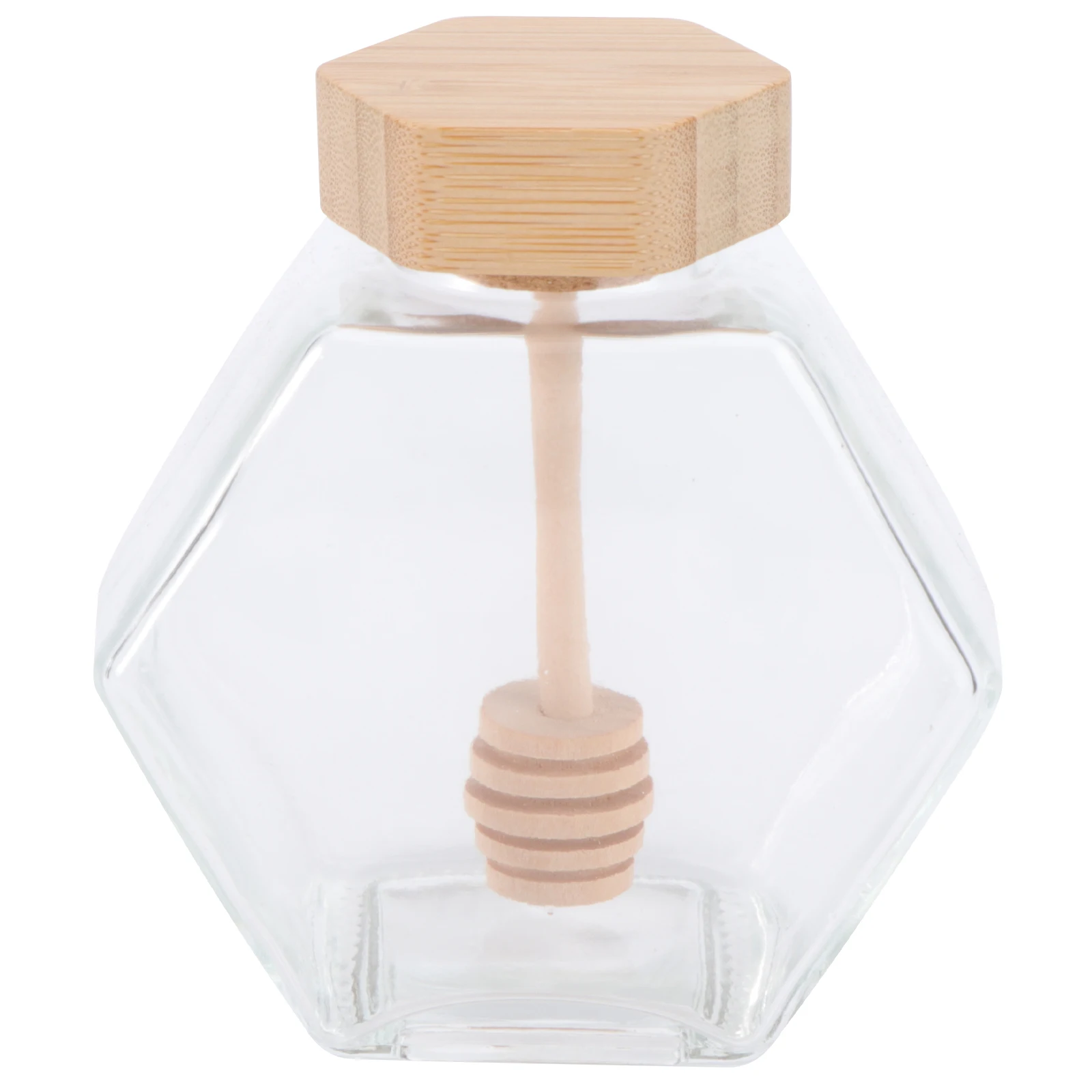 220Ml Glass Pot Transparent Clear Jar With Dipper Spiral Design Wooden Lid Dust Proof Dispenser Set For Kitchen Home Use
220Ml Glass Pot Transparent Clear Jar With Dipper Spiral Design Wooden Lid Dust Proof Dispenser Set For Kitchen Home Use