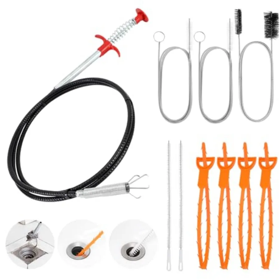 10 PCS Drain Snake Hair Drain Clog Remover Tool Set, Snake Drain Hair Removal Tool, Grabber Claw Drain Hair Remover, Flexible D
10 PCS Drain Snake Hair Drain Clog Remover Tool Set, Snake Drain Hair Removal Tool, Grabber Claw Drain Hair Remover, Flexible D