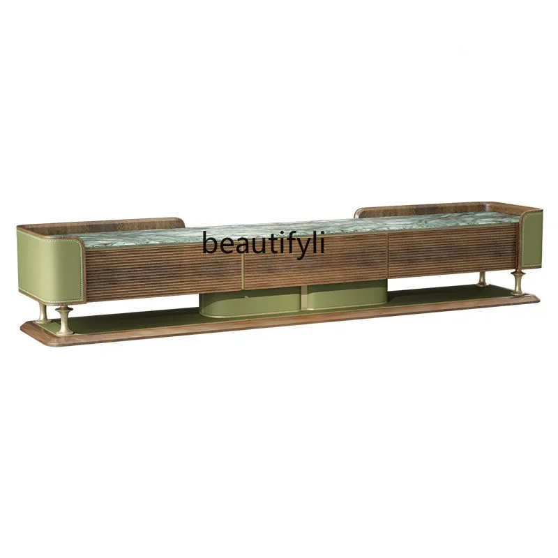 Modern light luxury rock slab coffee table TV cabinet combination small apartment marble minimalist electric floor cabinet0420
Modern light luxury rock slab coffee table TV cabinet combination small apartment marble minimalist electric floor cabinet0420