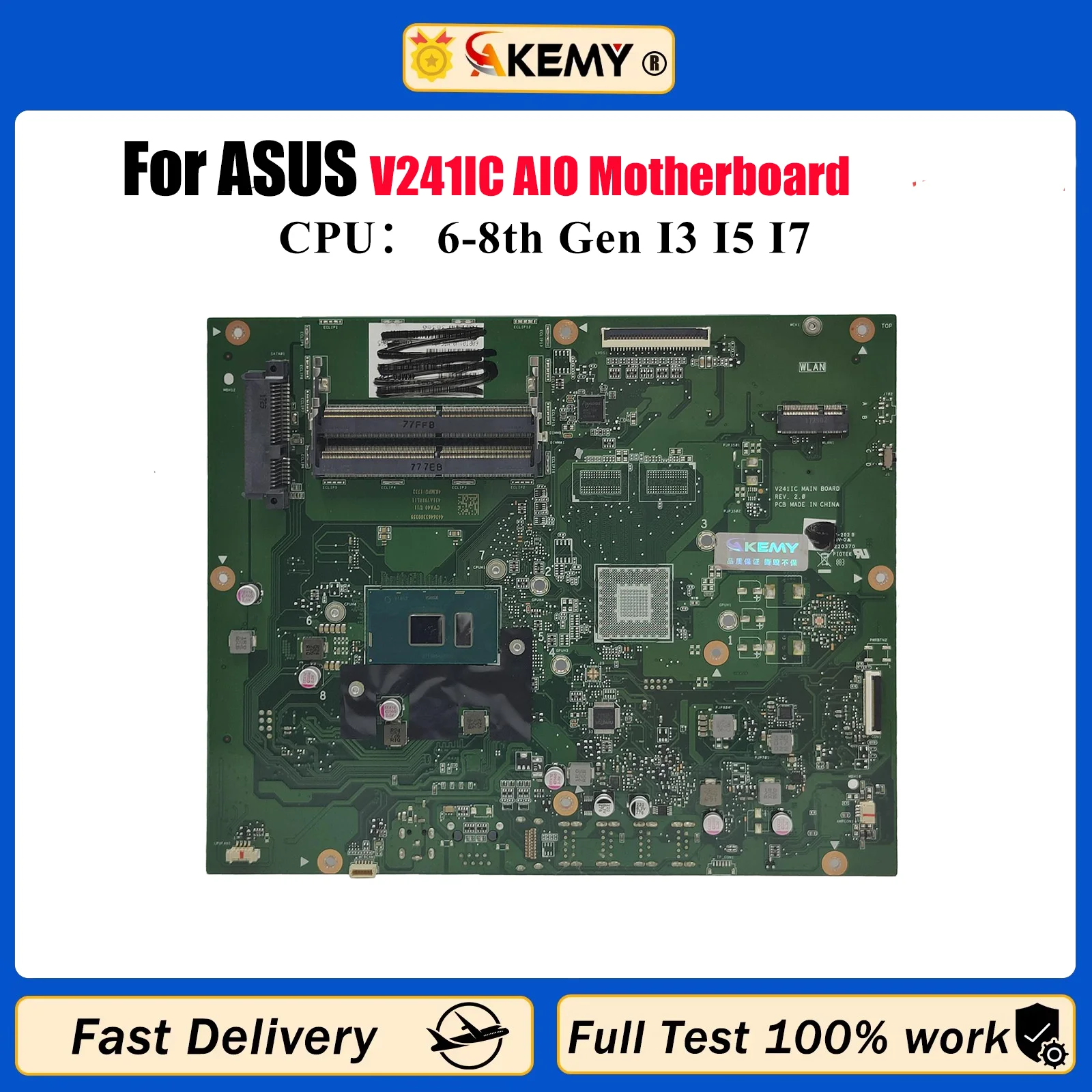 Материнская плата V241IC для ASUS Vivo AiO V241I V241IC V241ICR, материнская плата с процессором I3 I5 I7, 100% тестирование, ОК, быстрая доставка, высокое качество
Материнская плата V241IC для ASUS Vivo AiO V241I V241IC V241ICR, материнская плата с процессором I3 I5 I7, 100% тестирование, ОК, быстрая доставка, высокое качество