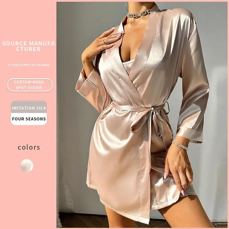 Sexy Long Sve Open Cardigan Robe Lace up Belted Batobe Young Women's Summer Thin ort Pure Color Home Comfort Wear
Sexy Long Sve Open Cardigan Robe Lace up Belted Batobe Young Women's Summer Thin ort Pure Color Home Comfort Wear