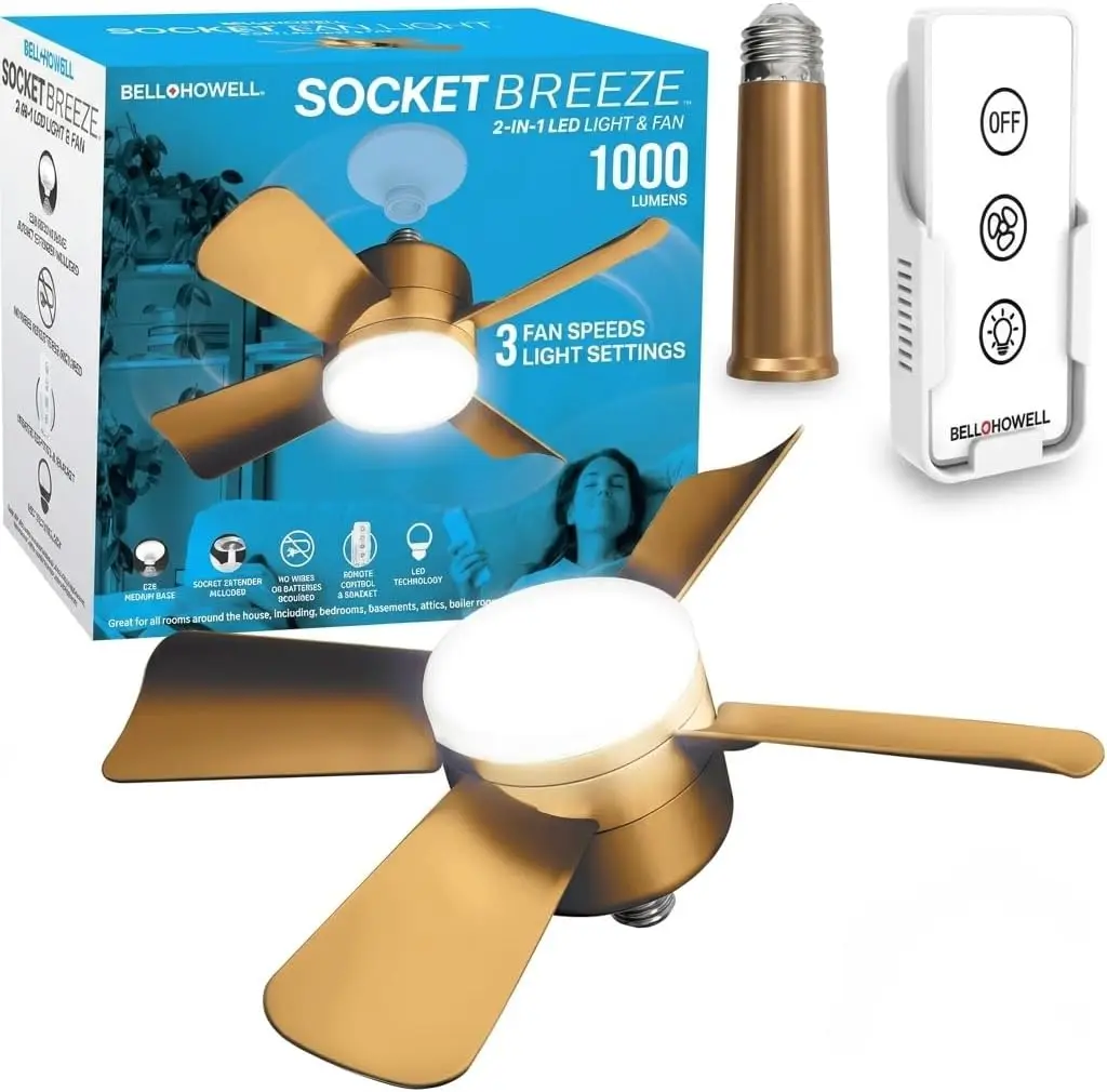 Socket Breeze Cool Light Deluxe Bronze – Ceiling Fans with LED Lights and Remote Control, Replacement for Lightbulb -
Socket Breeze Cool Light Deluxe Bronze – Ceiling Fans with LED Lights and Remote Control, Replacement for Lightbulb -