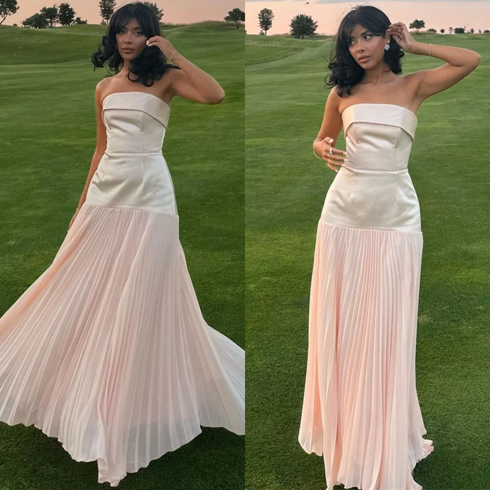 Customized See Through Chiffon Evening Dresses Fashion Strapless Sleeveless Celebrity Gowns Exquisite Special Occasion Gowns
Customized See Through Chiffon Evening Dresses Fashion Strapless Sleeveless Celebrity Gowns Exquisite Special Occasion Gowns